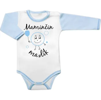 Kojenecký body Baby Nellys Body dlouhý rukáv s vtipným textem Baby Nellys, Maminčin mazlík Velikost: 74 (6-9m)