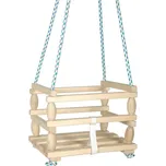 DŘEVO Houpačka závěsná se zábranou přírodní natur do 80kg