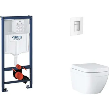 Klozet GROHE - Rapid SL Set předstěnové instalace, klozetu, sedátka SoftClose a tlačítka Skate Cosmopolitan, Triple Vortex, Moon White SANI11BB3123