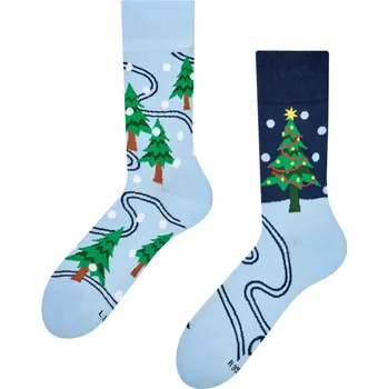 Dámské ponožky Veselé ponožky Vánoční stromeček a sníh