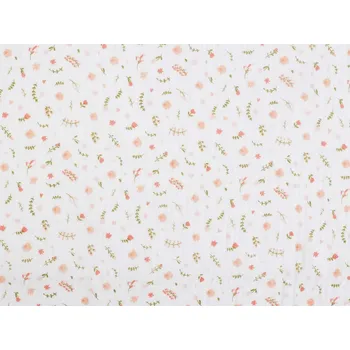 Mušelín / dvojitá gázovina květinky METRÁŽ - bílá