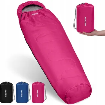 Spacák SPACÍ PYTEL MUMIE 210 cm x 75 cm ULTRALEHKÝ PEŘOVÝ SPACÁK RŮŽOVÝ