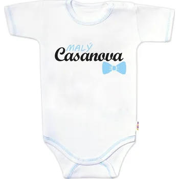 Kojenecký body Body krátký rukáv s vtipným textem Baby Nellys, Malý Casanova, kluk Velikost: 80 (9-12m)