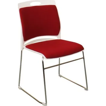 Jídelní židle Bradop Židle plast černá, čal.šedá,kov JASON Z613 Barva: Plast bílý, látka červená