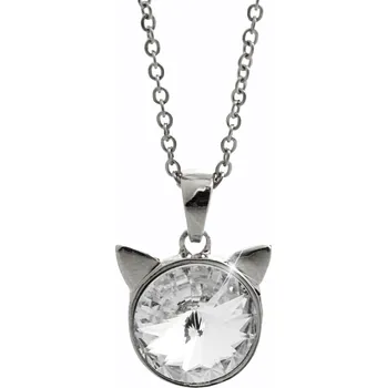 Módní doplněk JSB bijoux s.r.o. Náhrdelník z bižuterní slitiny malá kočičí hlava s rivoli Swarovski Crystal