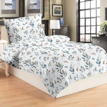 Povlečení Jahu ŠEDOMODRÉ VĚTVIČKY 140 x 200, 70 x 90 cm zipový uzávěr