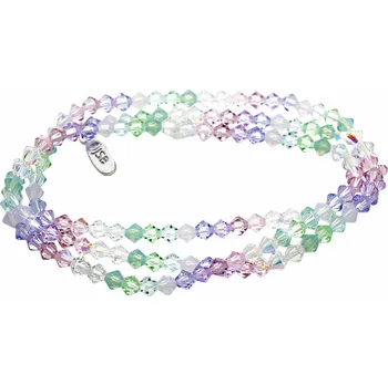 Náramek JSB bijoux s.r.o. Navlékaný náramek na tři omotání z korálků Swarovski Purple