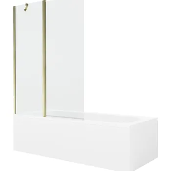 Vanová zástěna MEXEN/S - Vega obdélníková vana 150 x 70 cm s panelem + vanová zástěna 120, transparent, zlatá 550115070X9412115000