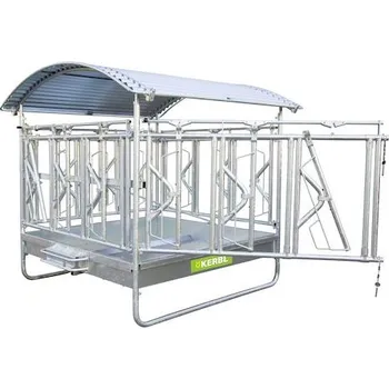 Příkrmiště čtyřhranné KERBL pro skot STANDARD se samofixační mříží, pozinkované, 12 míst