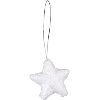 Vánoční dekorace Závěs 12ks 30 mm hvězdičky s glitrem