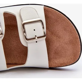 Dámské polobotky Dámské pantofle s přezkami Bílá Oliena Velikost: 37