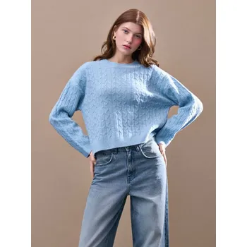 Dámský svetr Svetr s kulatým výstřihem - XS - House - bledě modrá - 166GH-05M