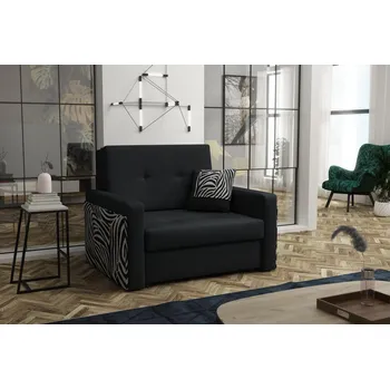 Pohovka FN Rozkládací křeslo Vivian Mel I černá/zebra