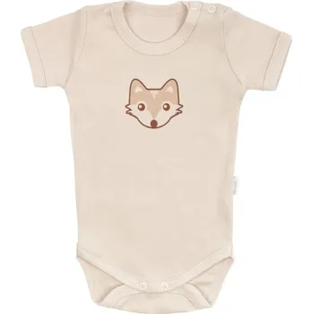 Kojenecký body Mamatti Kojenecké body kr. rukáv, Baby Fox - béžová Velikost: 74 (6-9m)