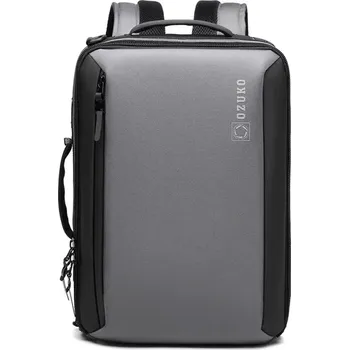 Městský batoh Ozuko pánská taška a batoh 2v1 USB port Carry Šedý 9L