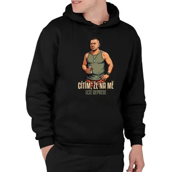 Žertovný předmět Cítím, že na mě leze deprese - pánská mikina s potiskem pro fanoušky seriálu Osada- Tričkový.cz