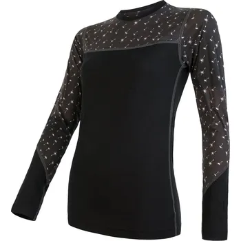 Dámské termoprádlo SENSOR MERINO IMPRESS dámské triko dl.rukáv černá/pattern XL
