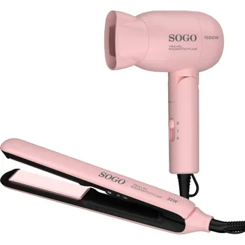 Péče o vlasy Cestovní SET 2v1 vysoušeč + žehlička na vlasy SOGO SS-3870