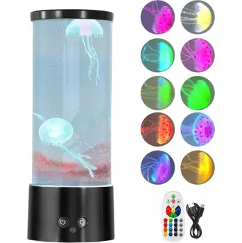 Lampička BAREVNÁ LÁVOVÁ LAMPA MEDÚZA, LED LAMPA DO AKVÁRIA, DO POKOJE