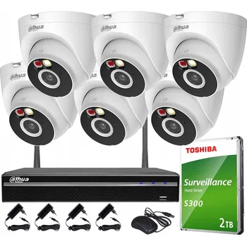 IP kamera Sada WIFI monitoringu 4MPx DAHUA se 6 kamerami T4A-PV Smart Dual Light Audio