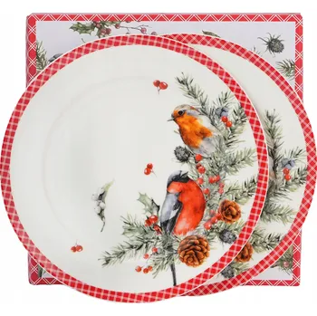 Talíř Dezertní talíř Duo Christmas Birds 19 cm