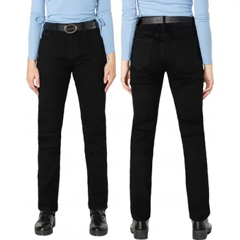 Dámské džíny Megitarnow Černé zateplené džíny s fleecem na podzim a zimu, dámské rovné džíny, velikost S