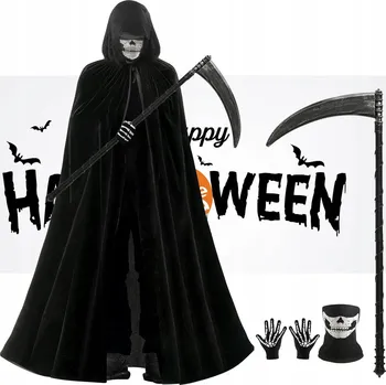 Karnevalový kostým HALLOWEENSKÝ KOSTÝM SMRŤÁK - PLÁŠŤ, PŘEVLEK SMRTI PRO DOSPĚLÉ