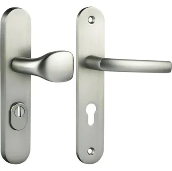 Bezpečnostní štítové dveřní kování Cobra C101 PZ72 LI/RE s překrytkou, matný nikl nerez