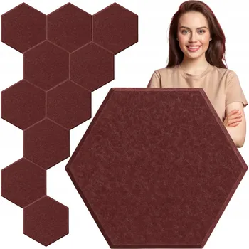 Obklad Filcové 3D nástěnné panely, šestiúhelníky, 10 ks, samolepicí, akustické, čelo postele