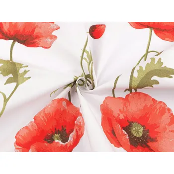 Bavlněná látka / plátno vlčí mák Varianta: bílá, Balení: 1 m