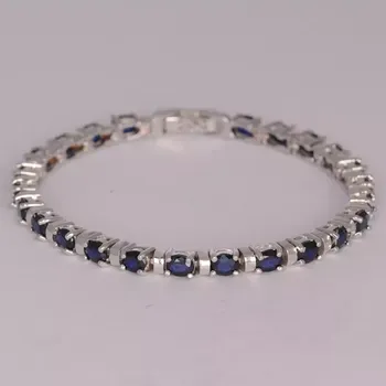 Náramek Stříbrný náramek s modrými safíry Ag 17,2 g