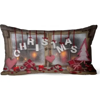 Povlečení POVLEČENÍ NA POLŠTÁŘ 30x50 CM SVÍTÍCÍ LED DEKORATIVNÍ VÁNOČNÍ