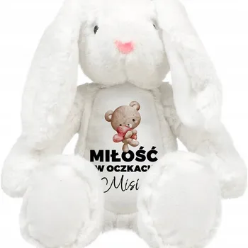 plyšák Medvídek Plyšový Mazlíček Přítulníček Králíček LÁSKA V OČÍCH MEDVÍDKA Dárek Pro Dítě