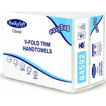 Papírový ručník Ručníky BulkySoft 84592 skládané ZZ, 2vrstvé, bílé, 21x21 cm, celulóza, 3000 ks