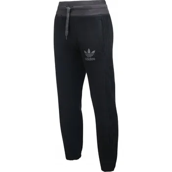 Pánské černé bavlněné tepláky adidas velikost L s pruhy