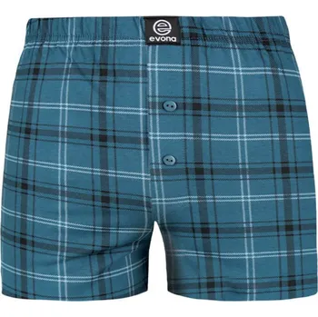 Sada pánského spodního prádla EVONA Pánské trenky MICHAL modrá kostka - 2 kusy L