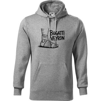 Pánská mikina Bugatti vejron - Mikina pánská Cape s kapucí - 5XL ( Tmavě šedý melír )