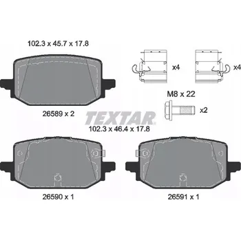 Brzdová destička Brzdové destičky zadní TEXTAR 2658901
