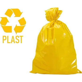 Pytle na odpadky Žlutý pevný pytel 240 l na tříděný odpad - plast 55 µm (10 ks/bal)