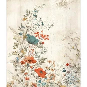 Počesaná teplákovina Takoy PANEL 360g vintage květinová krajina