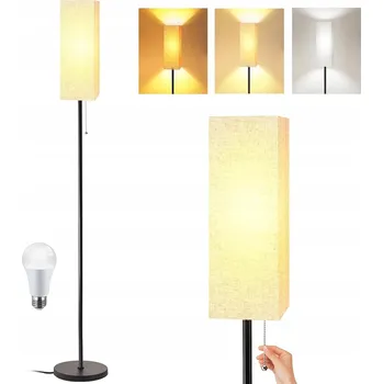 Stojací lampa MODERNÍ STOJACÍ LAMPA PODLAHOVÁ LED E27 STÍNÍTKO OBÝVACÍ POKOJ 172CM 3