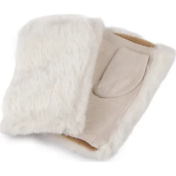 Rukavice Dámské rukavice bezprsté s kožešinou, barva 1 krémová světlá