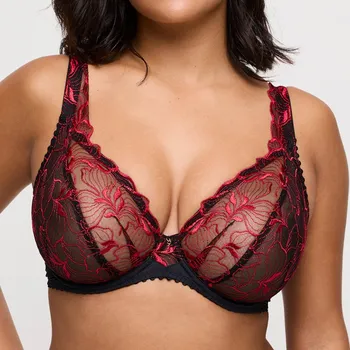 Podprsenka Primadonna - Springdale podprsenka s nižším středem nevyztužená black rose 80D 0163474