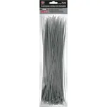 MA PROFESSIONAL Šedá kabelová stahovací páska 3,6 × 370mm 100ks