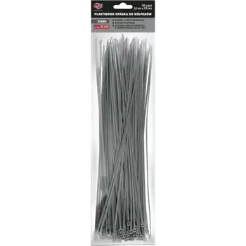 Stahovací páska MA PROFESSIONAL Šedá kabelová stahovací páska 3,6 × 370mm 100ks