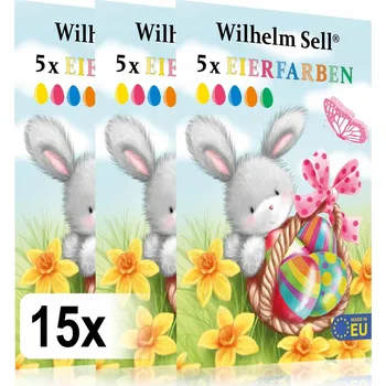 Velikonoční dekorace 15x BARVIVO NA VAJÍČKA V SÁČCÍCH - PRÁŠEK NA BARVENÍ A MALOVÁNÍ VAJEC