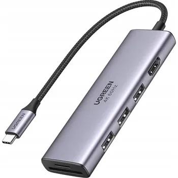 USB hub UGREEN Adaptér / Hub USB-C 5v1: 3x USB 3.0 5Gbps, HDMI 4K UHD, Čtečka TF/SD Micro SD