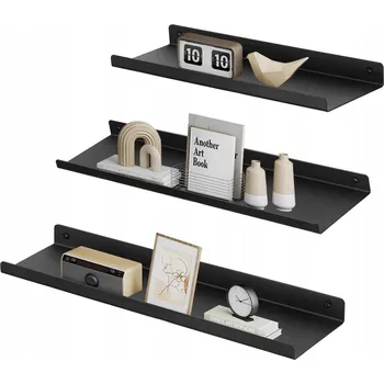 police KOVOVÉ ZÁVĚSNÉ POLICE X3 ČERNÉ PLOVOUCÍ POLICE NA ZEĎ