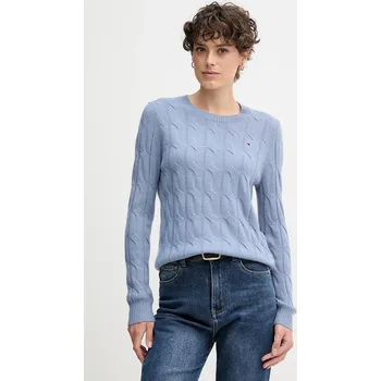 Dámský svetr Vlněný svetr Tommy Hilfiger WW0WW43586 modrá 95X, vel. M