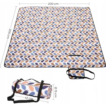 Pikniková deka PIKNIKOVÁ DEKA 200x200cm KOCYK TURYSTYCZNY SKLÁDACÍ PODLOŽKA NA PLÁŽ VODĚODOLNÁ